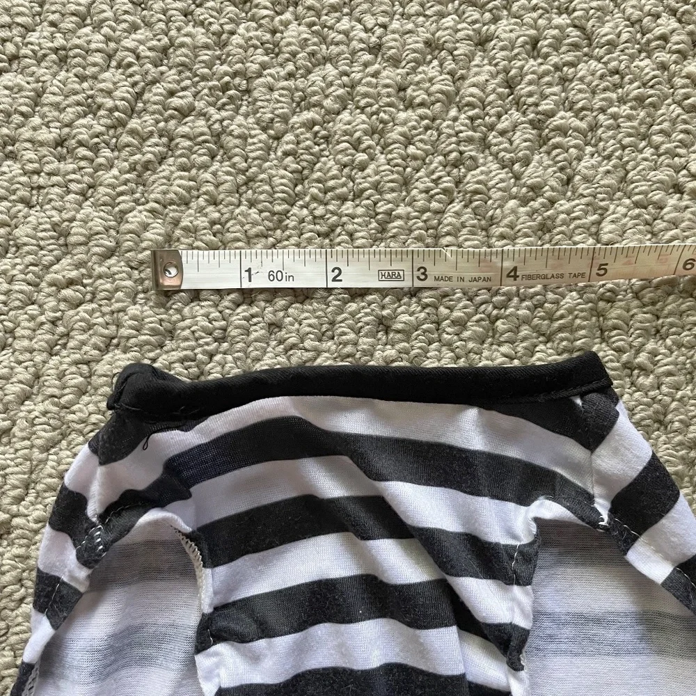 Bad To The Bone Jail House Black & White Striped Rock Dog Costume Uniform